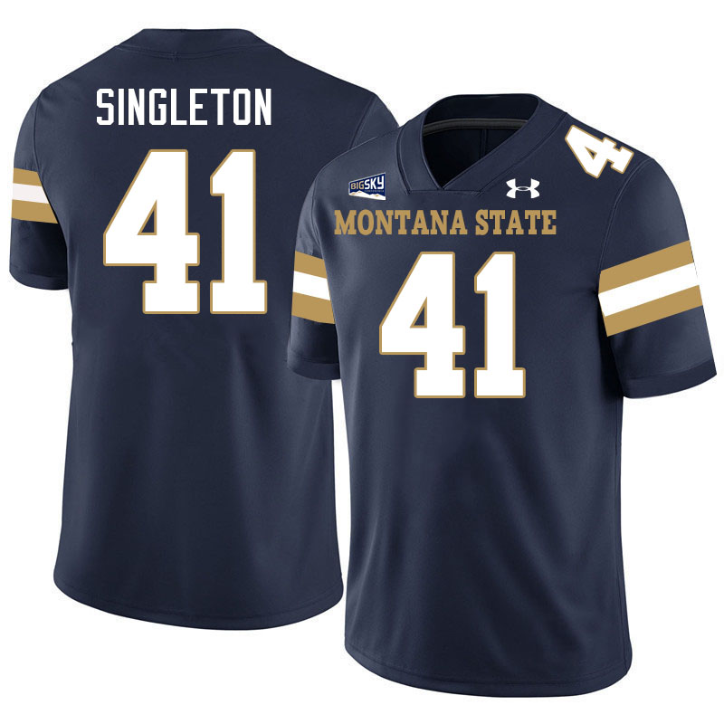 Men #41 Alex Singleton Montana State Bobcats Jerseys Football Stitched-Navy